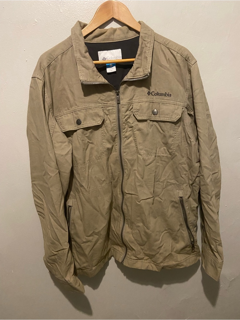 Columbia Men's Olive/Tan Lightweight Zip-Up Shirt Jacket